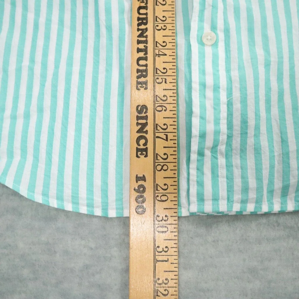 Todd Snyder New York Summerweight Stripe Shirt Mens L Green White Button Down‎